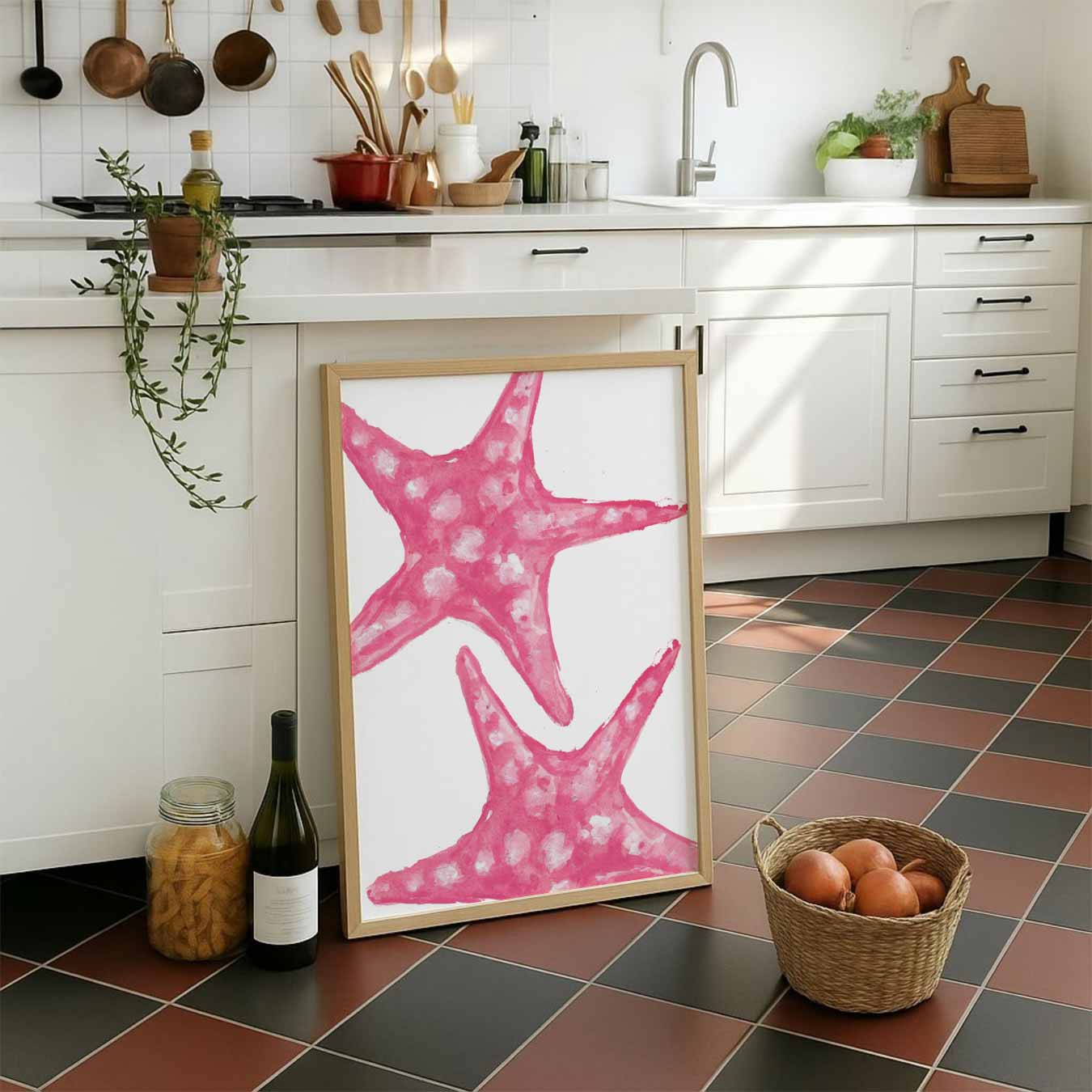 Roze Zeesterren Poster-WallArtistic