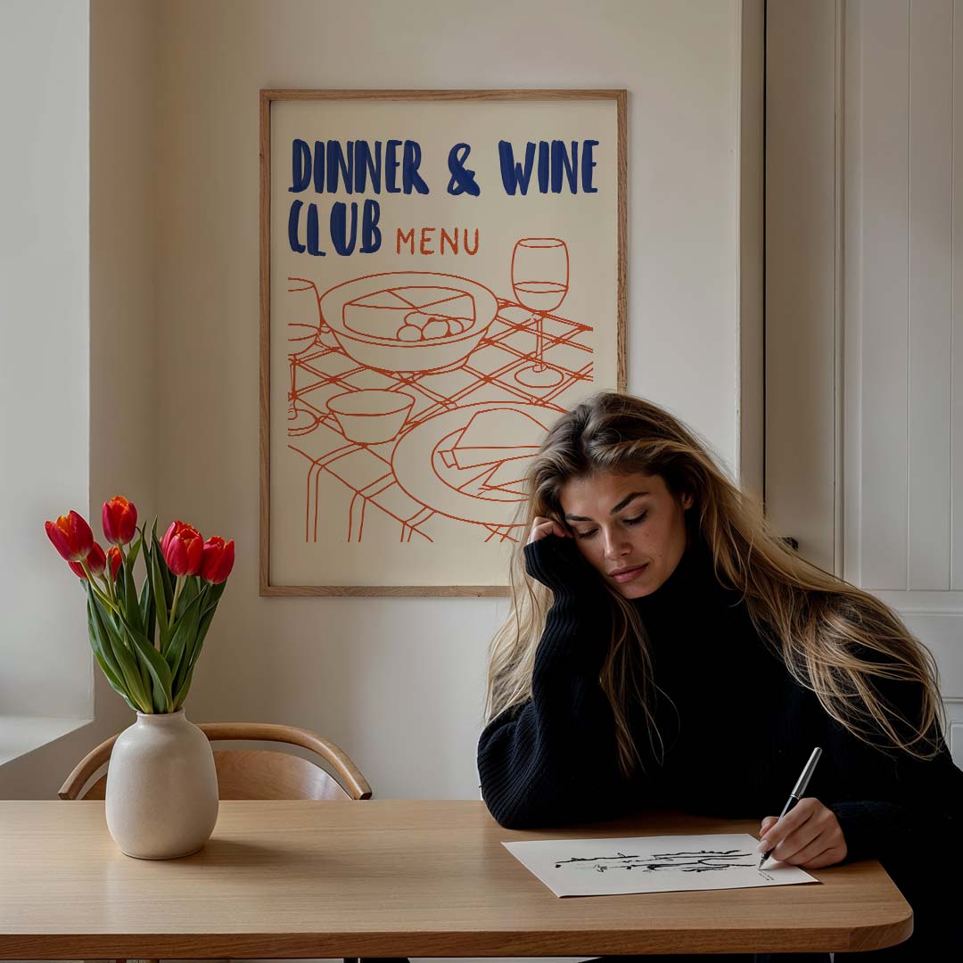 Dinner & Wine Club Poster-WallArtistic