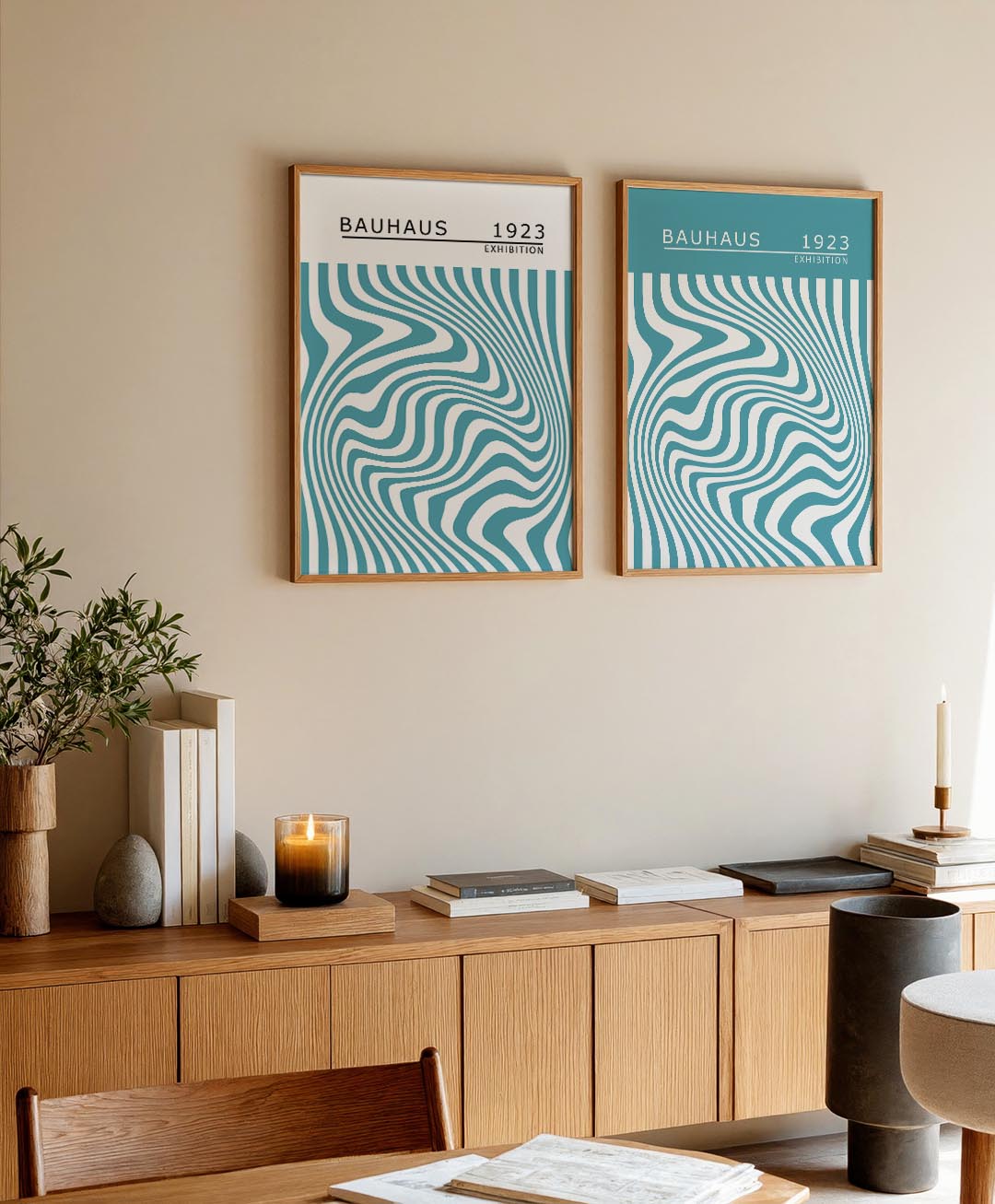 Golvend lijnenspel Posterset