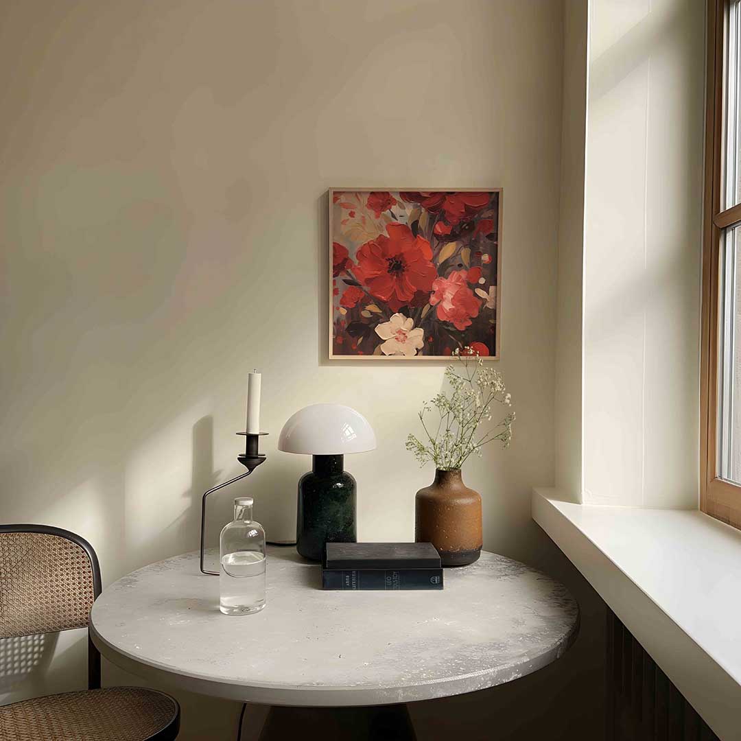 Rode bloemen Poster