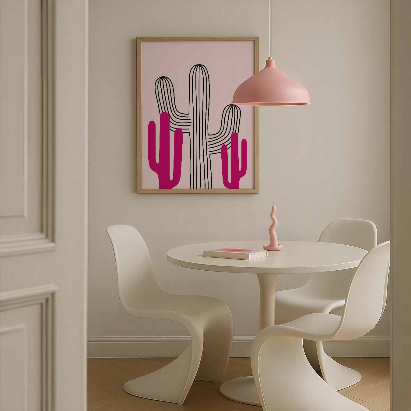 Felgekleurde Cactus Illustratie Poster