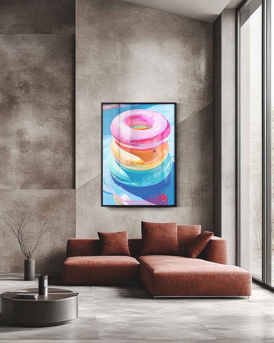 Zomerse Zwemband Stapel Kunstwerk-canvas-dibond-plexiglas-wanddecoratie-WallArtistic