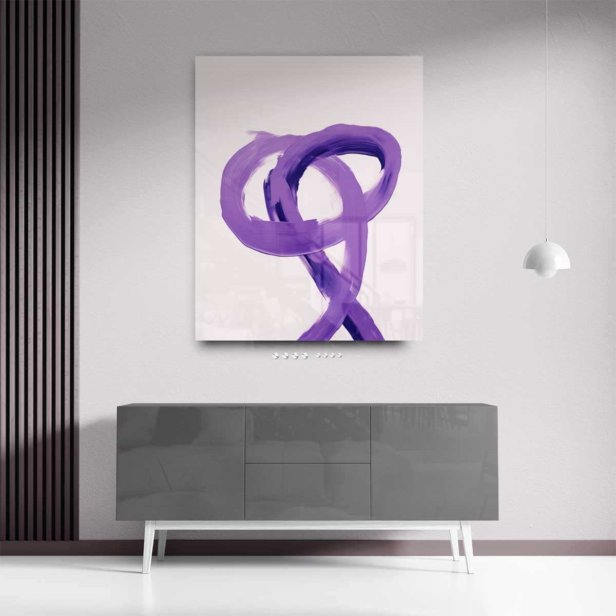 Dans van Paarse Strokes Kunstwerk-canvas-dibond-plexiglas-wanddecoratie-WallArtistic