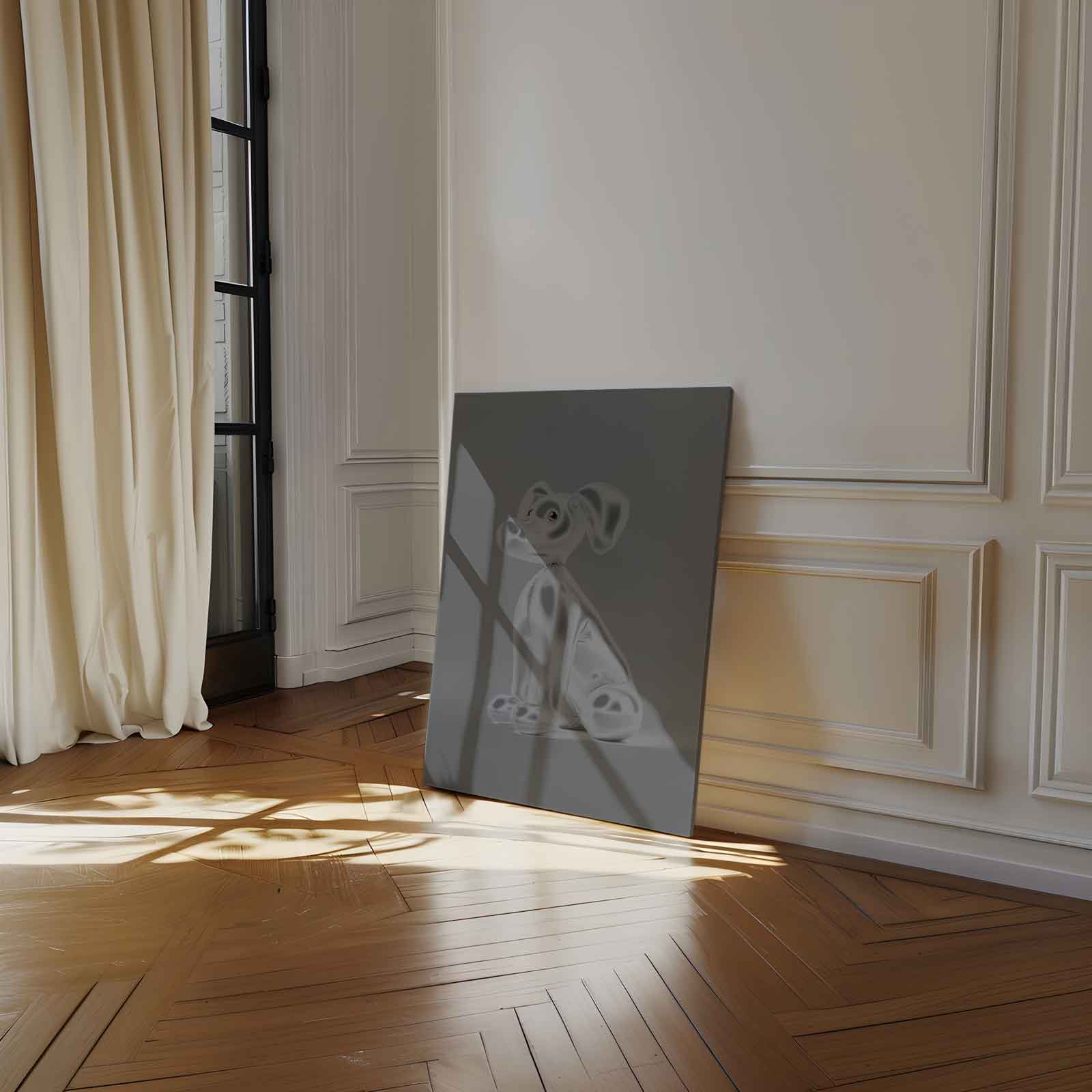 Opblaasbare Hond Sculptuur Kunstwerk-canvas-dibond-plexiglas-wanddecoratie-WallArtistic