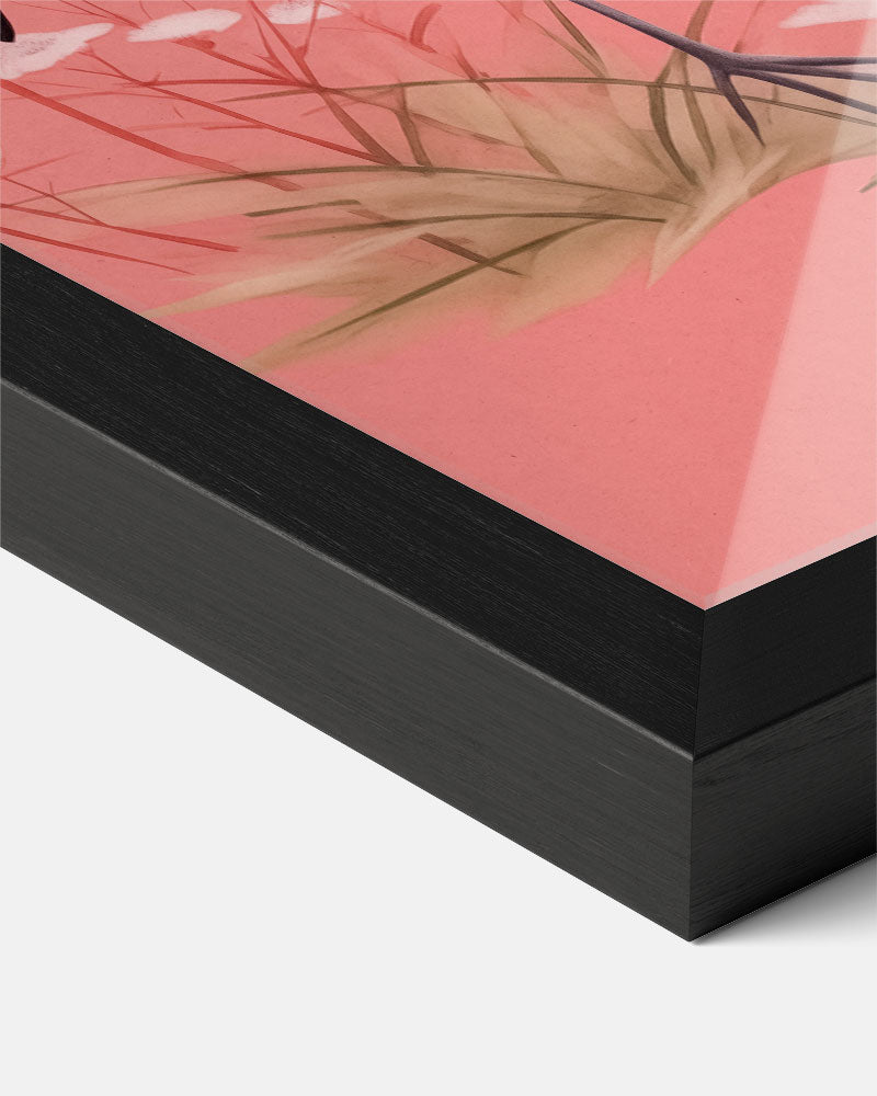 Elegante Kraanvogels op Roze Achtergrond Poster-WallArtistic