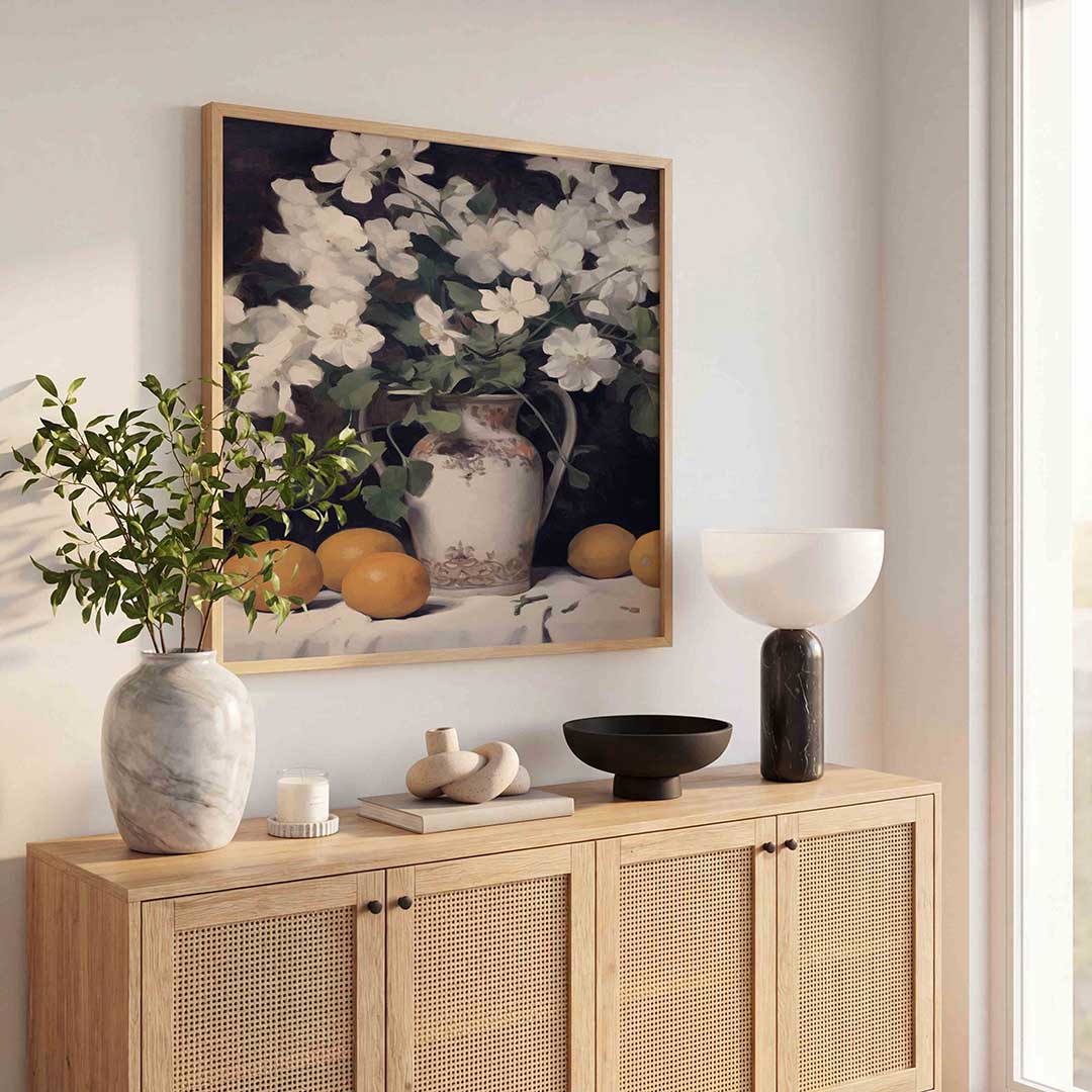 Bloemen en citroenen Poster