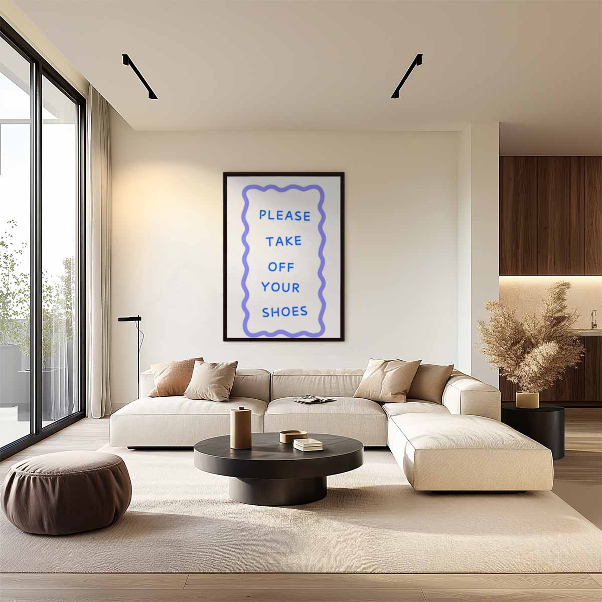 Welkomstbord "Schoenen Uit Kunstwerk-canvas-dibond-plexiglas-wanddecoratie-WallArtistic