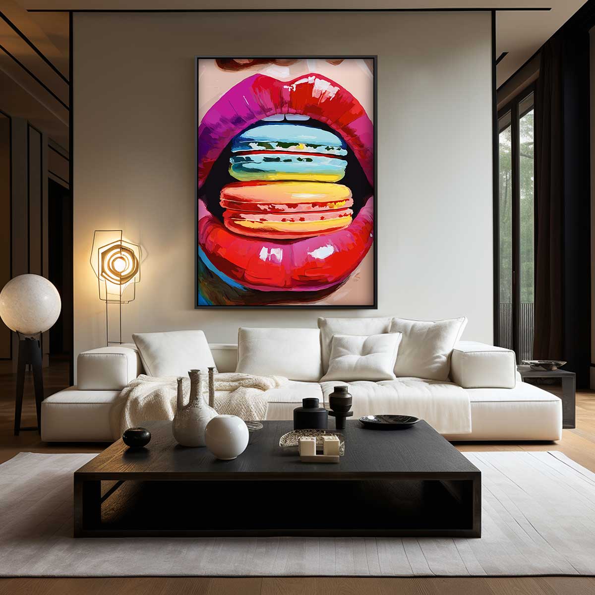 Kleurrijke Macaron Verleiding Kunstwerk-canvas-dibond-plexiglas-wanddecoratie-WallArtistic
