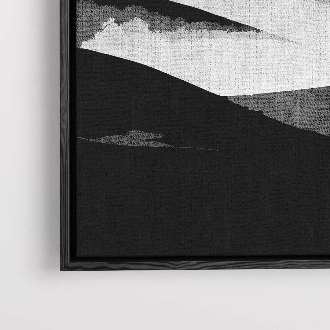 Dromerige Berglandschap in Zwart-Wit Kunstwerk-canvas-dibond-plexiglas-wanddecoratie-WallArtistic