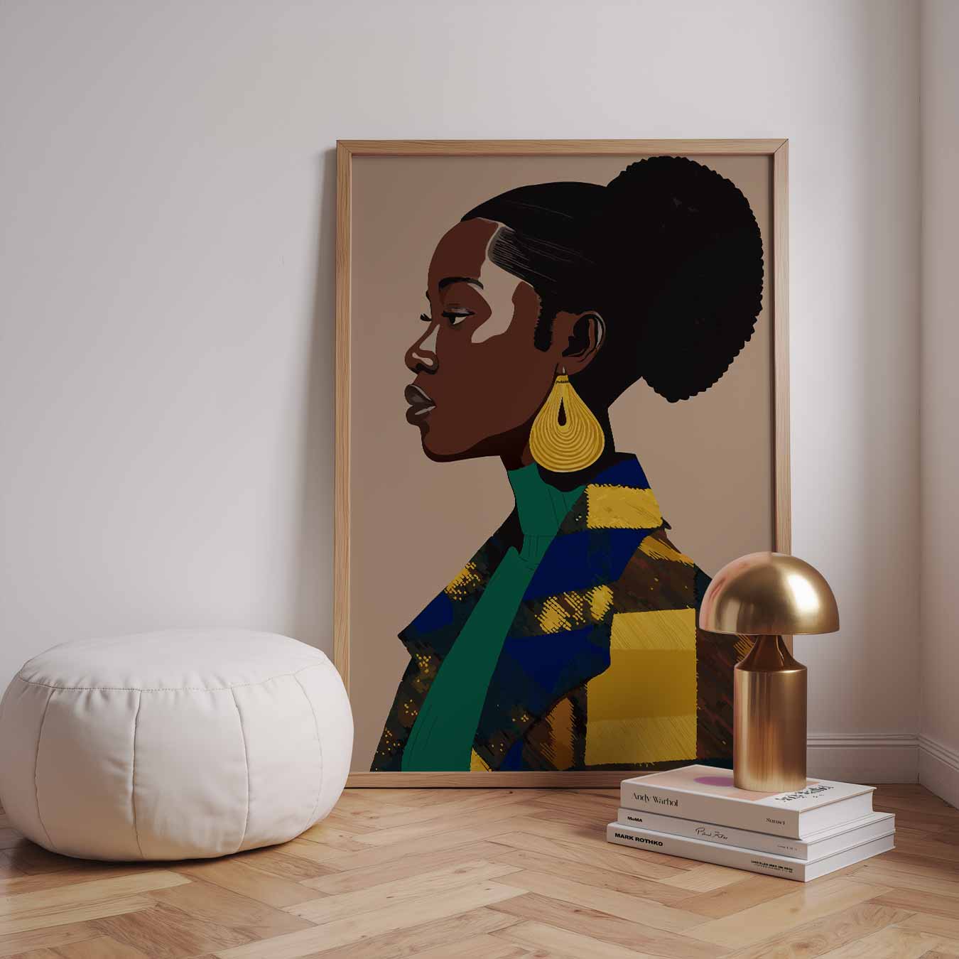 Chic Portret Met Gouden Accenten Poster