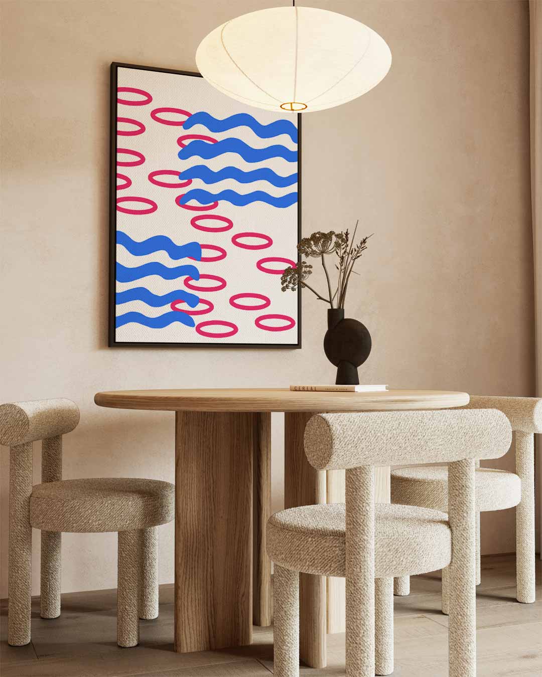 Speelse Golfpatronen Kunstwerk-canvas-dibond-plexiglas-wanddecoratie-WallArtistic