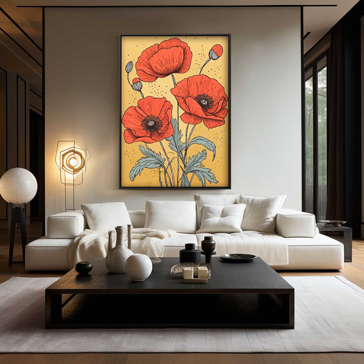 Vurige Klaprozen Kunstwerk-canvas-dibond-plexiglas-wanddecoratie-WallArtistic