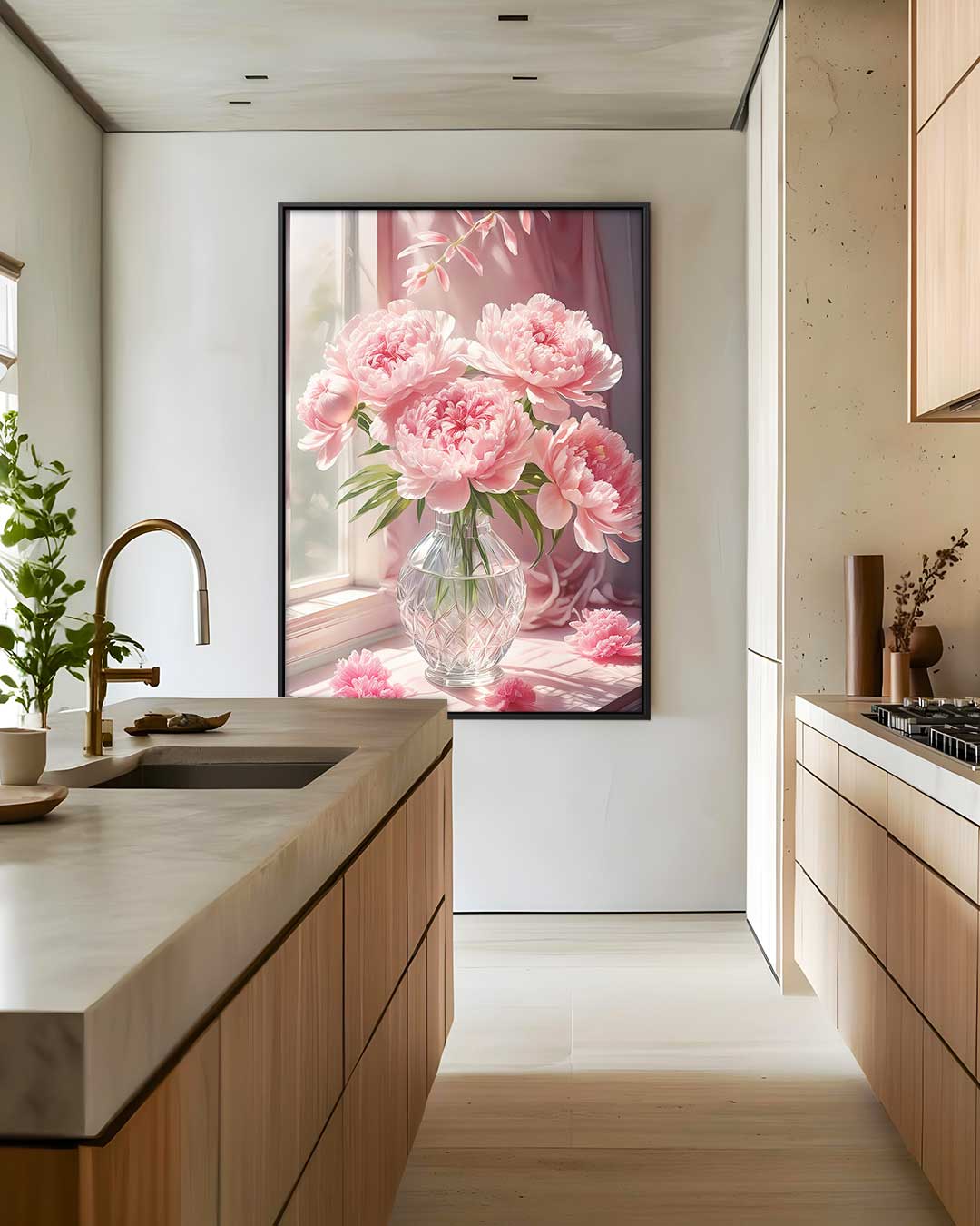 Bloemenpracht in het Raamlicht Kunstwerk-canvas-dibond-plexiglas-wanddecoratie-WallArtistic