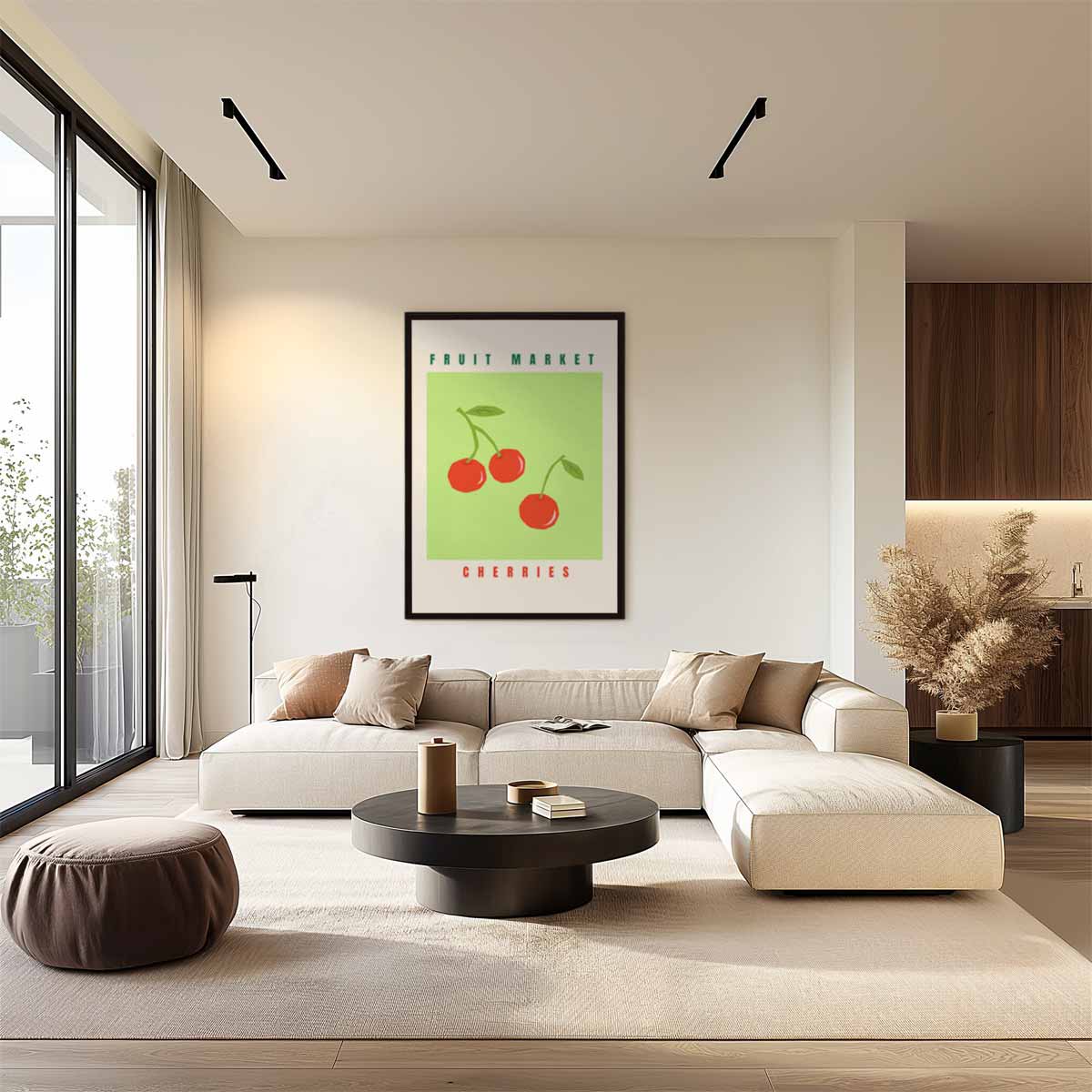 Fruitmarkt Kersenposter Kunstwerk-canvas-dibond-plexiglas-wanddecoratie-WallArtistic