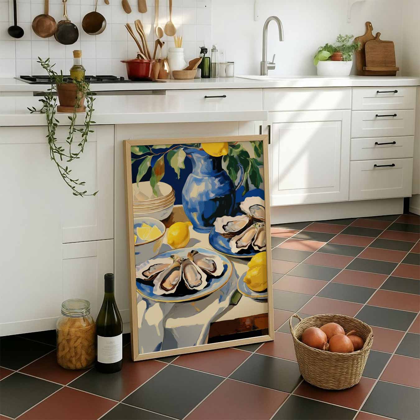 Mediterrane Tafelsfeer Poster-WallArtistic