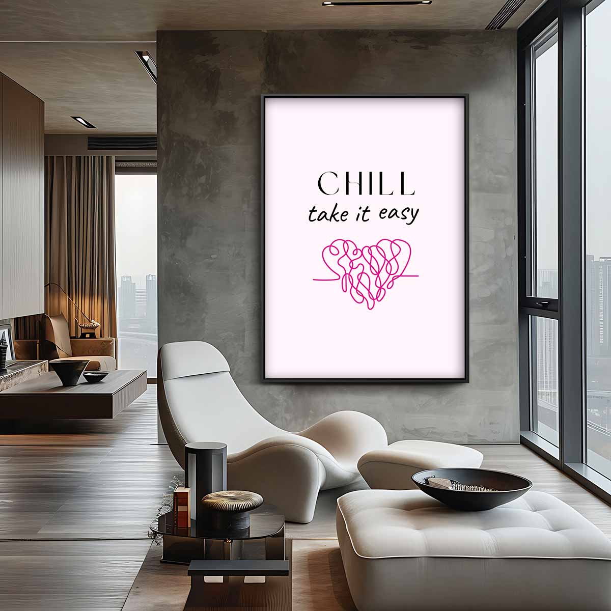 Chill Heart Poster Kunstwerk-canvas-dibond-plexiglas-wanddecoratie-WallArtistic