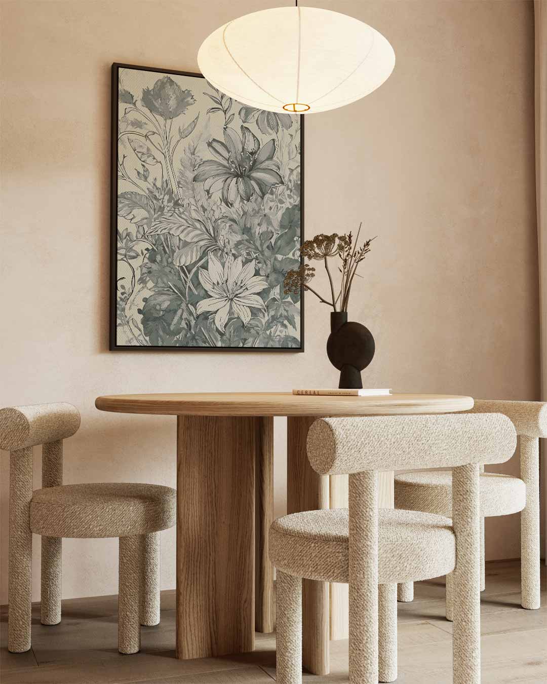 Botanische Grijstinten Kunstwerk-canvas-dibond-plexiglas-wanddecoratie-WallArtistic