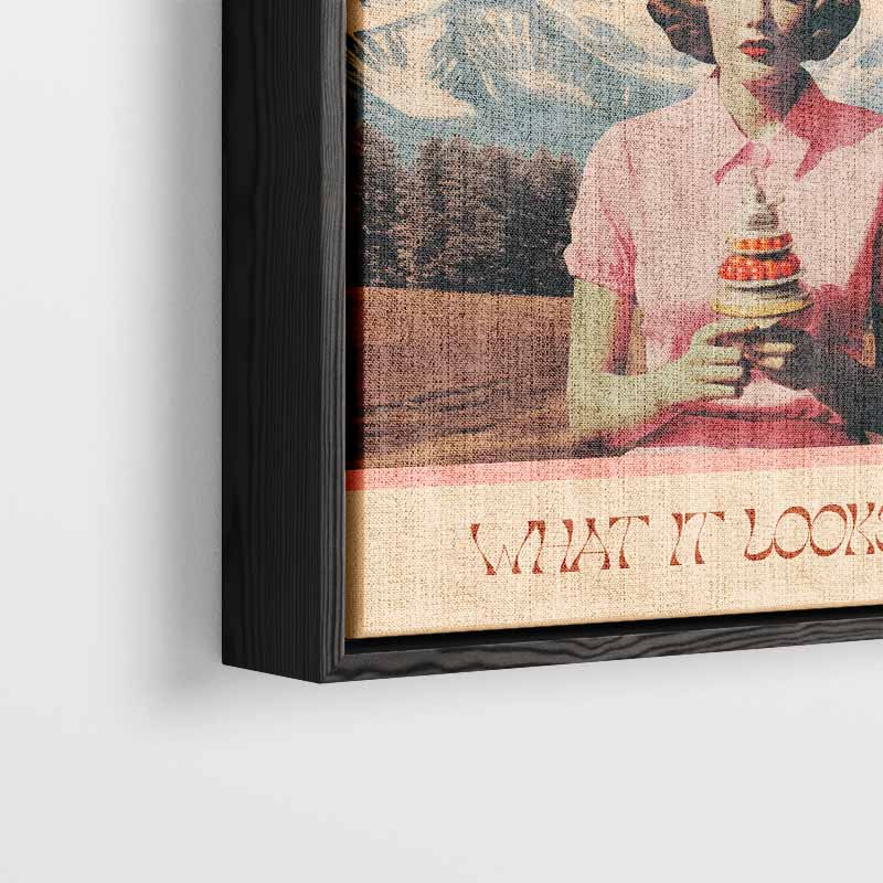 Surrealistische Dame met IJs Kunstwerk-canvas-dibond-plexiglas-wanddecoratie-WallArtistic
