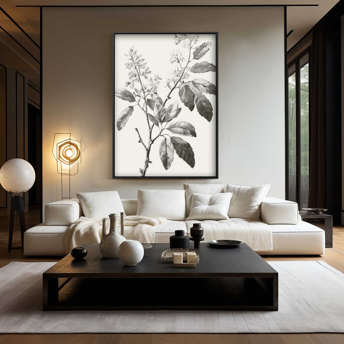 Botanische Elegantie Kunstwerk-canvas-dibond-plexiglas-wanddecoratie-WallArtistic