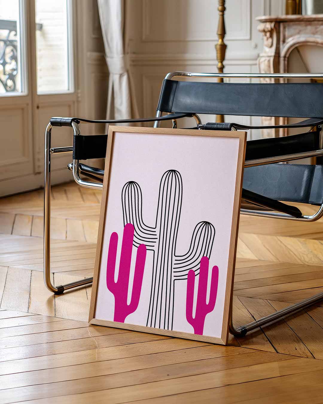 Felgekleurde Cactus Illustratie Poster