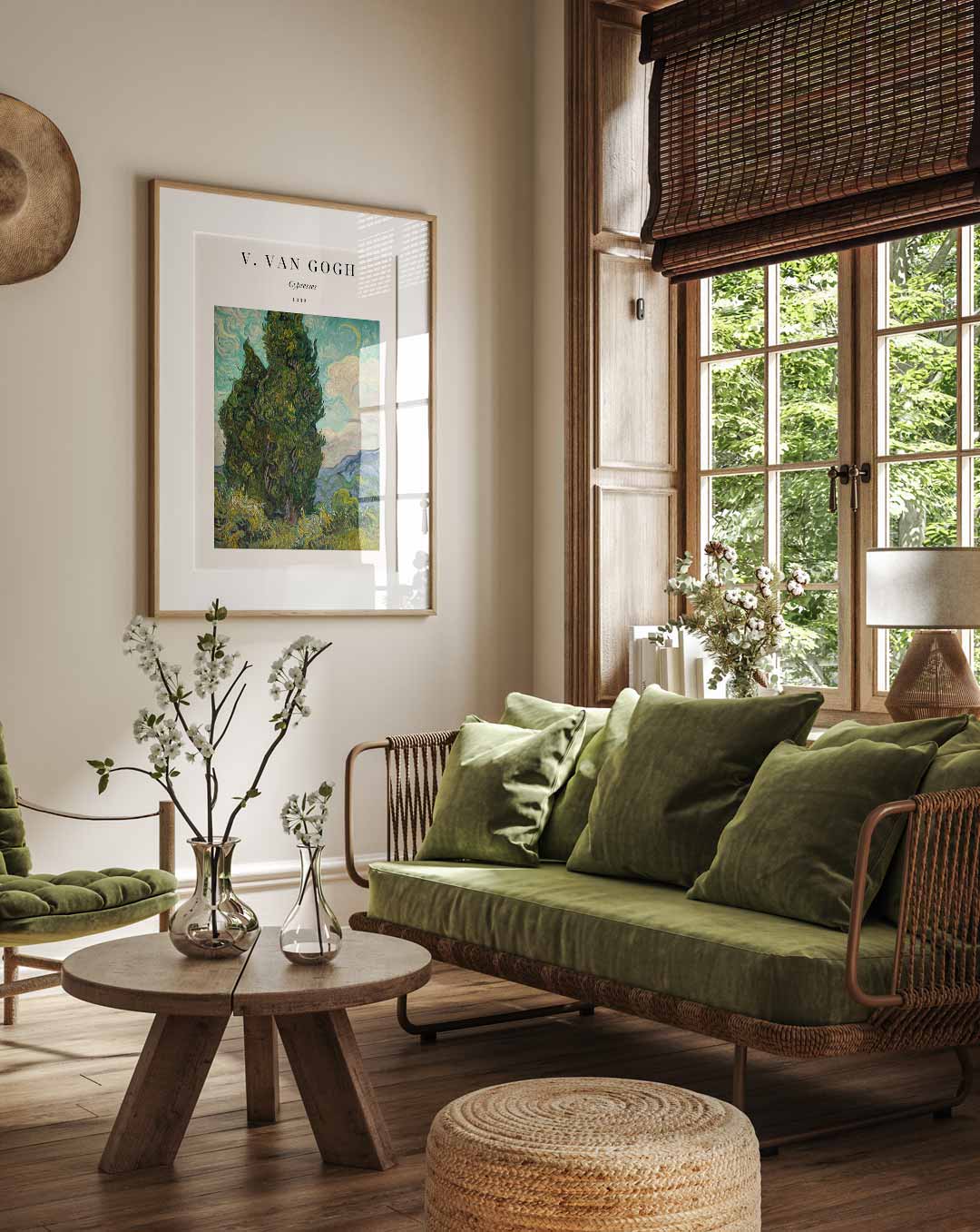 Van Gogh Cypresses Poster-WallArtistic