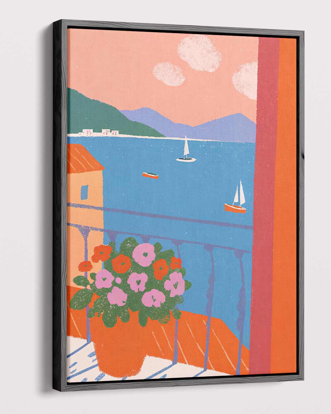 Uitzicht vanaf het Balkon Kunstwerk-canvas-dibond-plexiglas-wanddecoratie-WallArtistic
