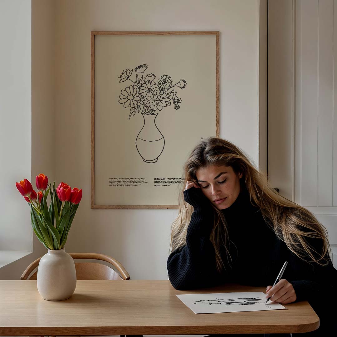 Modern Bloemenschilderij Poster-WallArtistic