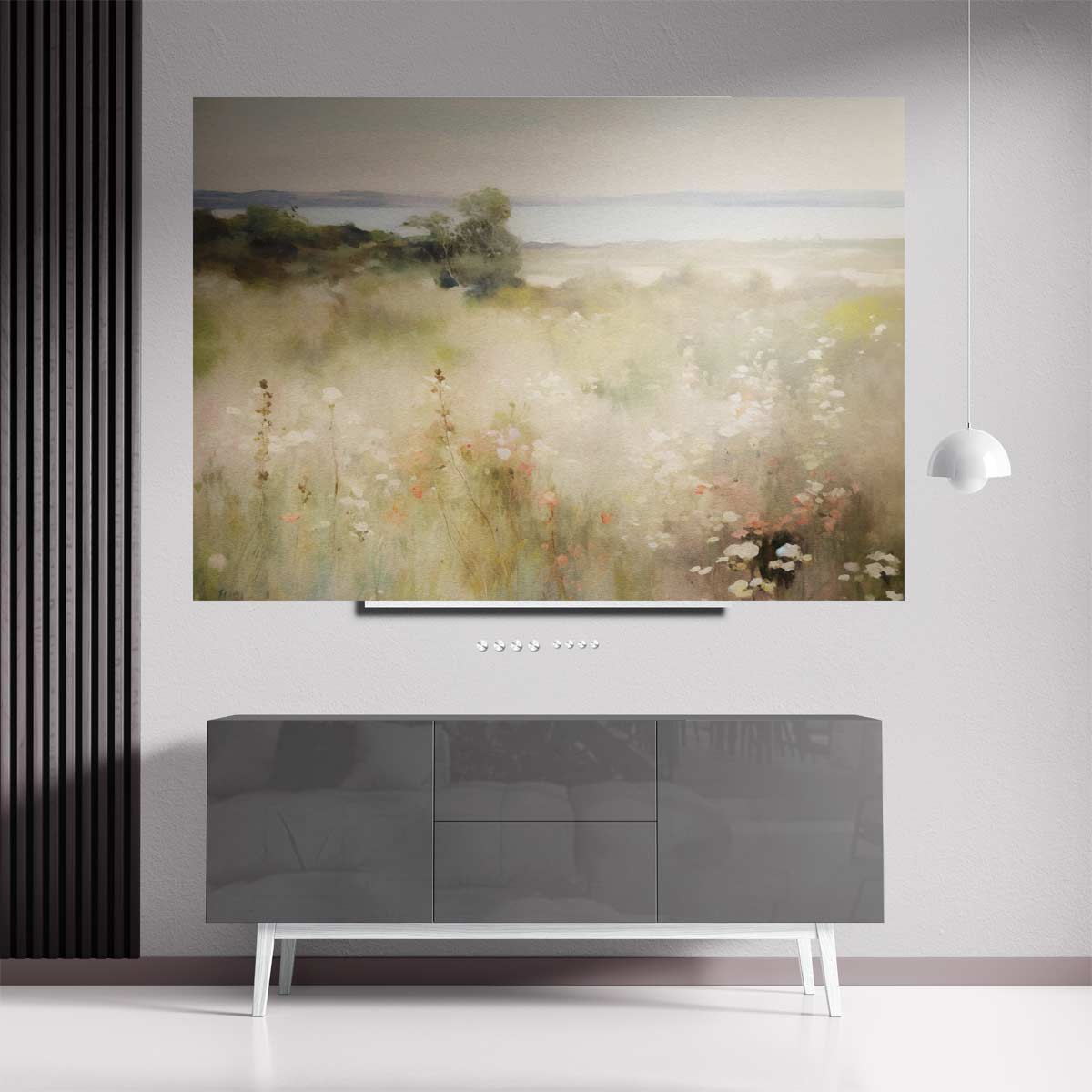 Zonovergoten Bloemenweide Kunstwerk-canvas-dibond-plexiglas-wanddecoratie-WallArtistic