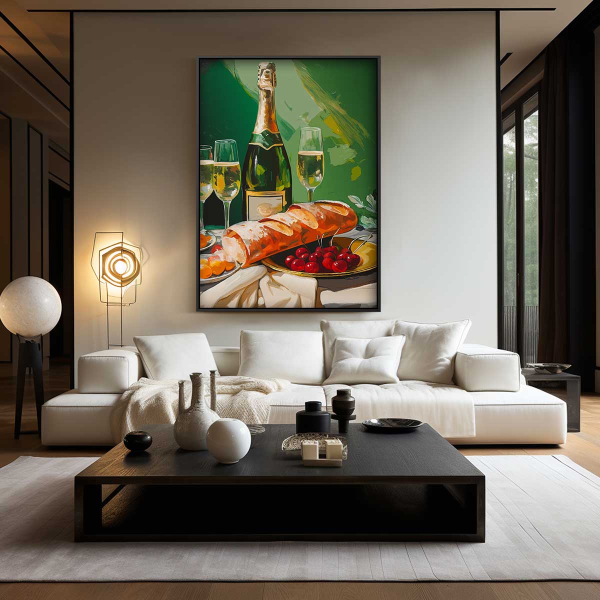 Champagne Still Life Kunstwerk-canvas-dibond-plexiglas-wanddecoratie-WallArtistic