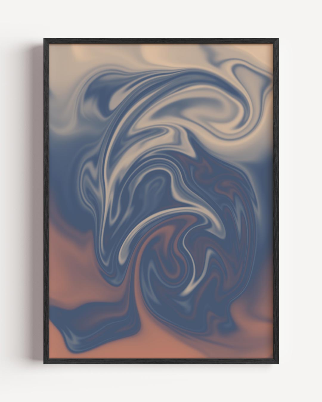 Abstracte Swirl Poster in Blauwtinten Poster-WallArtistic
