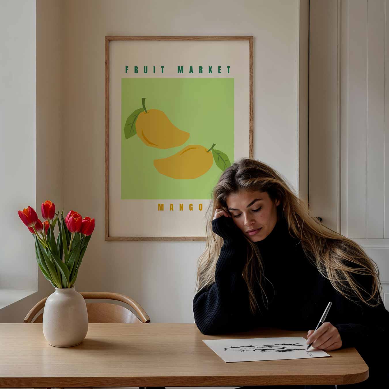 Fruitige Mango Markt Poster-WallArtistic