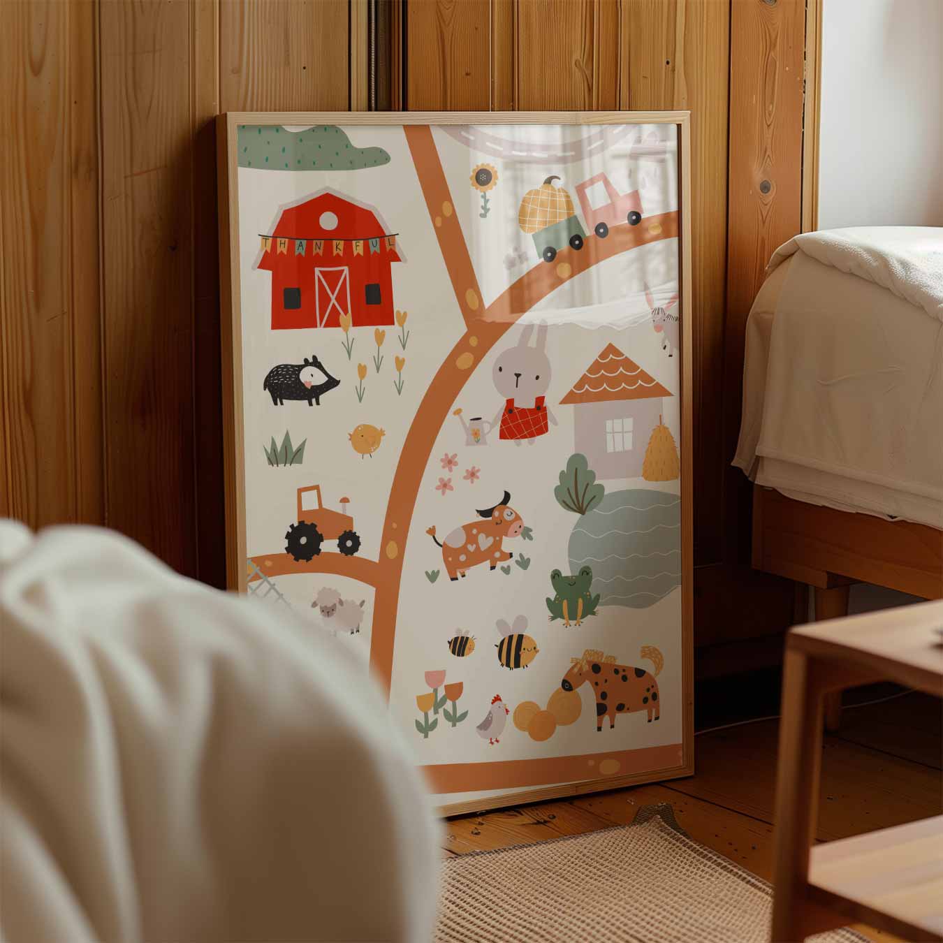 Vrolijke Kinderboerderij Poster-WallArtistic