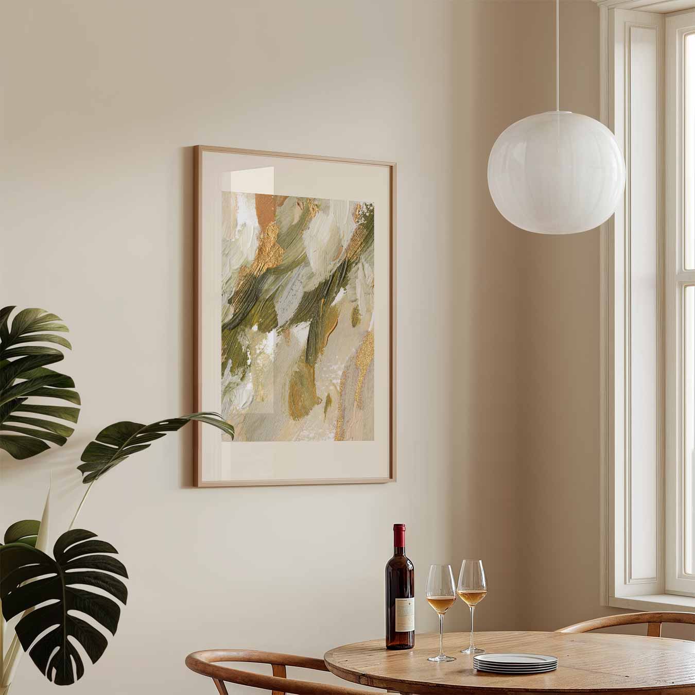 Elegante Abstracte Penseelstreken Poster