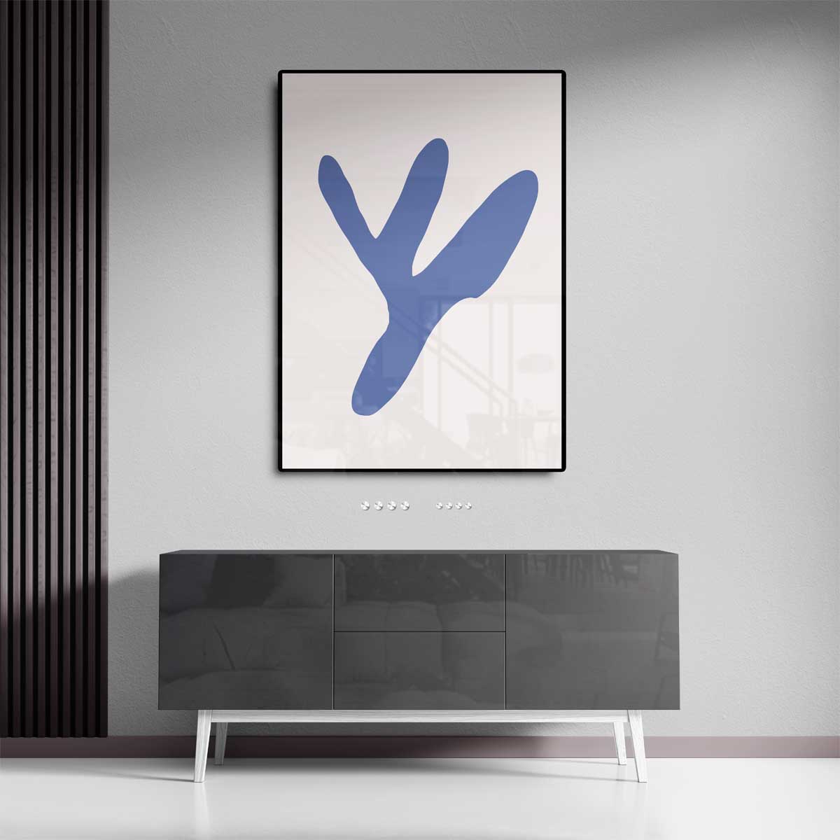 Abstract Blauw Tak Design Kunstwerk-canvas-dibond-plexiglas-wanddecoratie-WallArtistic
