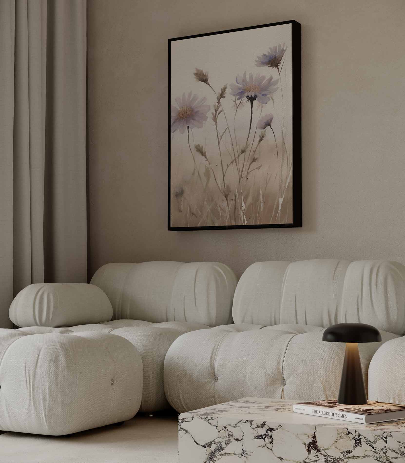 Zachte Bloemendroom Kunstwerk-canvas-dibond-plexiglas-wanddecoratie-WallArtistic