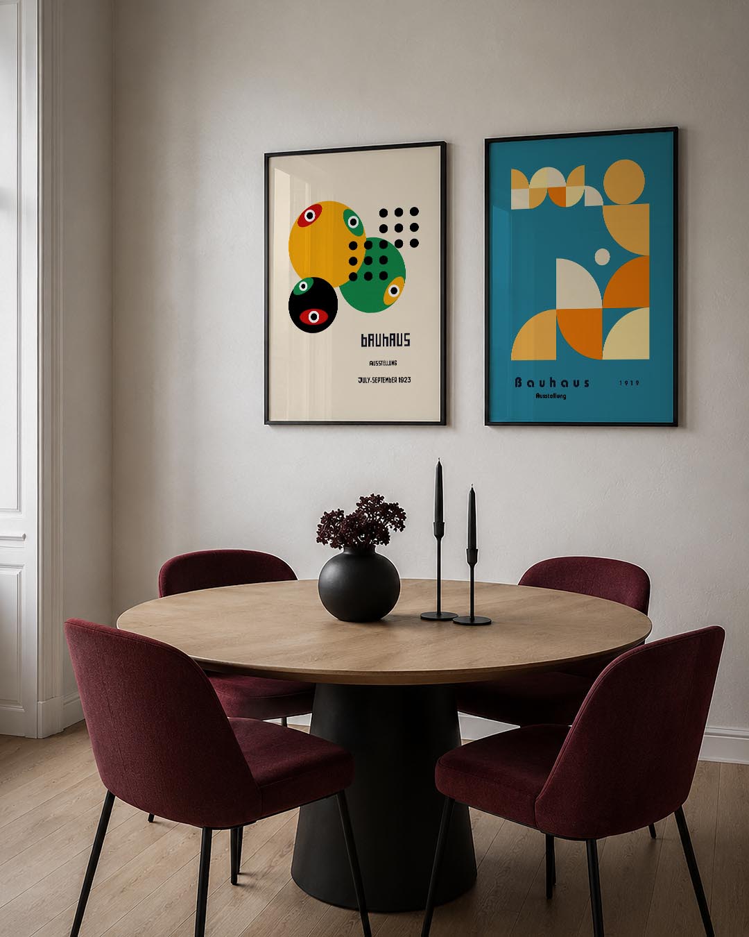 Kleurrijke cirkelcompositie Posterset