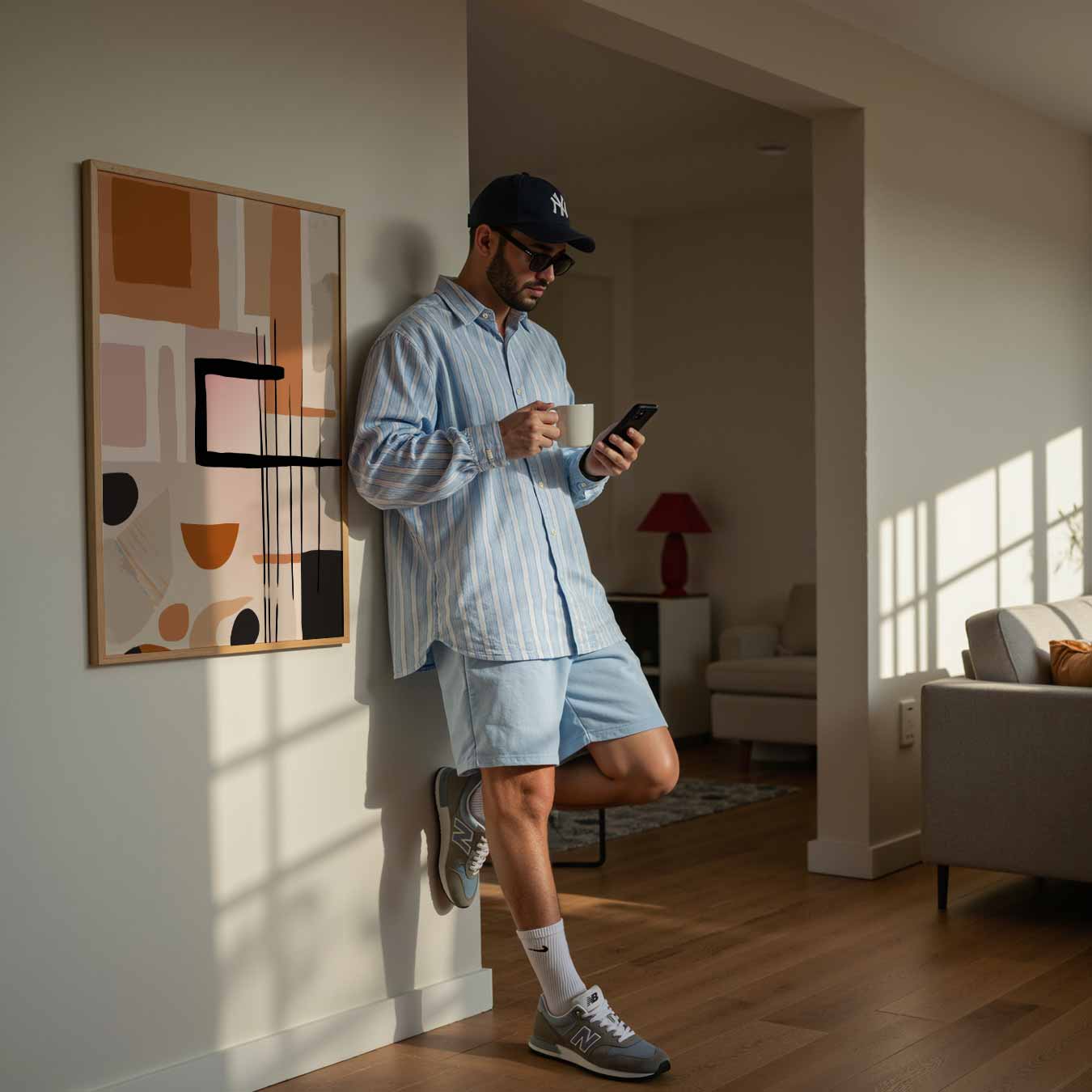 Abstracte Aardetinten Poster-WallArtistic