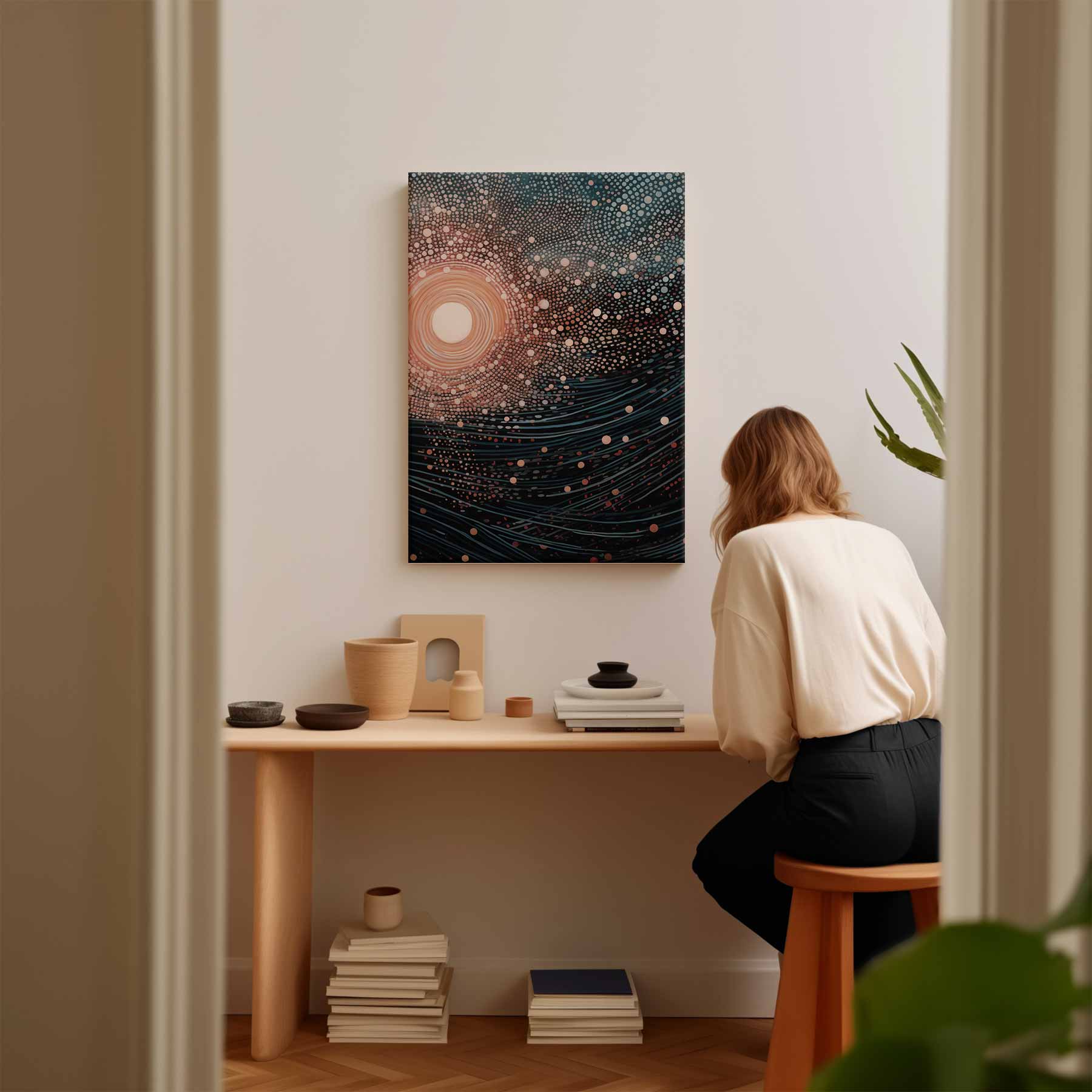 Dansende Sterrenhemel Kunstwerk-canvas-dibond-plexiglas-wanddecoratie-WallArtistic