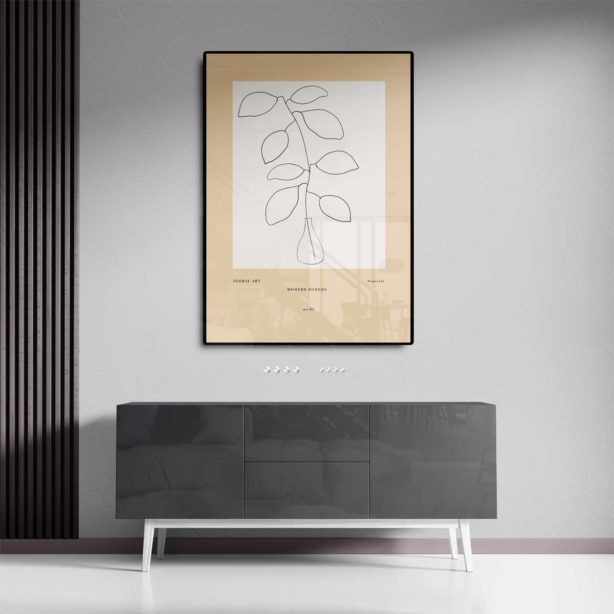 Moderne Boho Bloemen Kunstwerk-canvas-dibond-plexiglas-wanddecoratie-WallArtistic