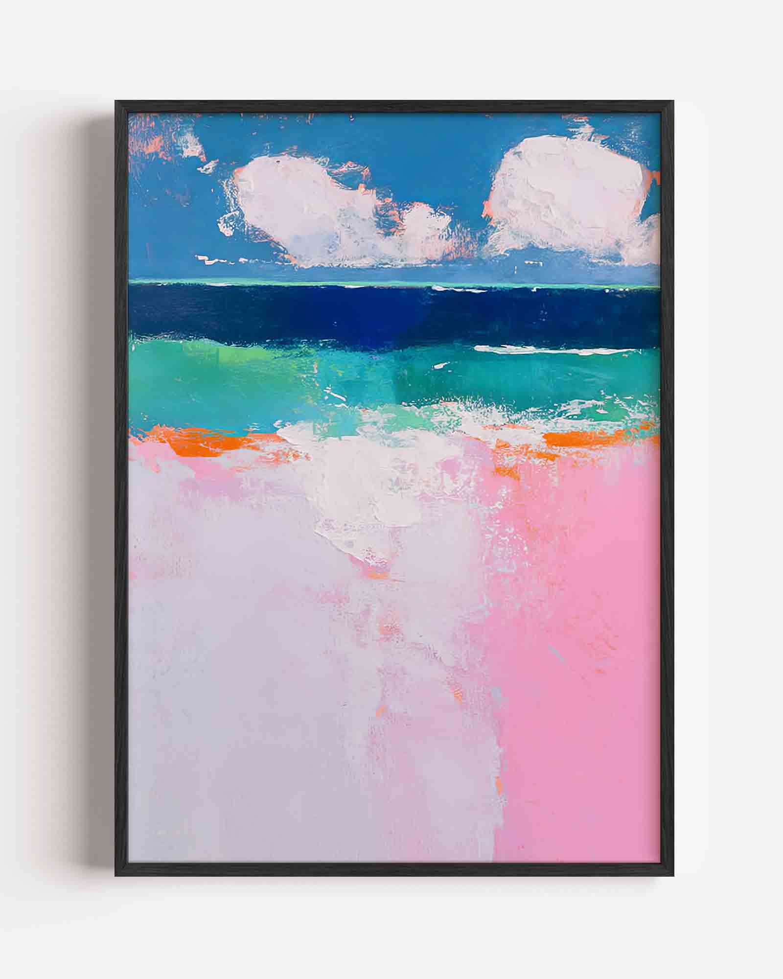 Landschap met roze en blauw Poster