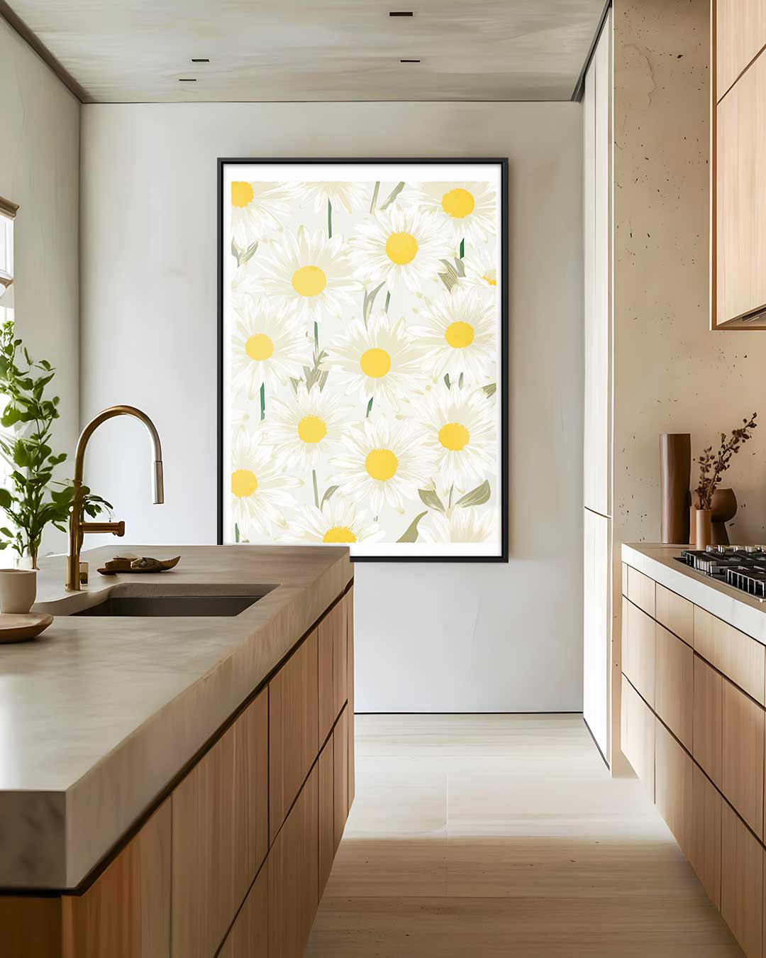 Frisse Madeliefjes Print Kunstwerk-canvas-dibond-plexiglas-wanddecoratie-WallArtistic