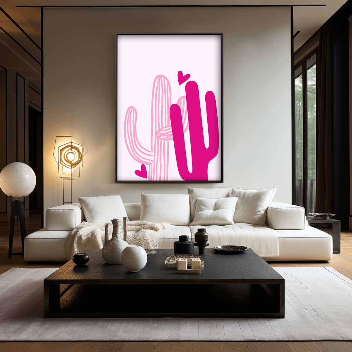 Cactus Liefde Kunstwerk-canvas-dibond-plexiglas-wanddecoratie-WallArtistic