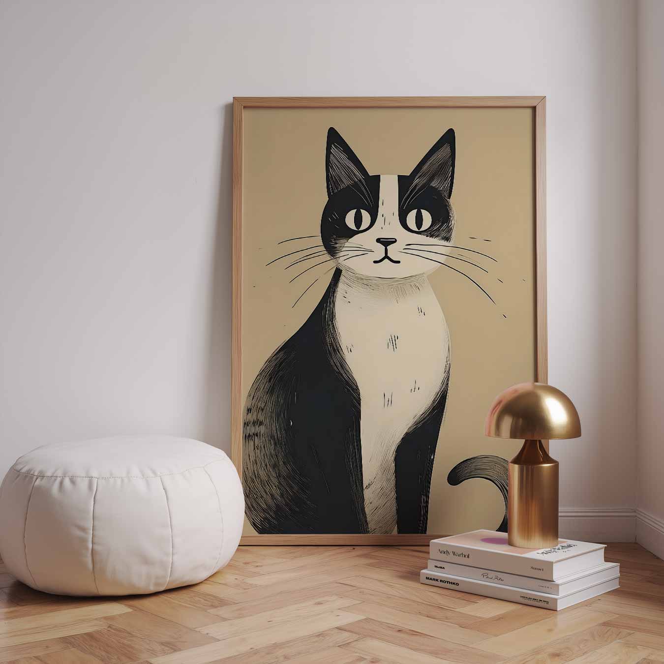 Stijlvolle Kattenillustratie Poster-WallArtistic