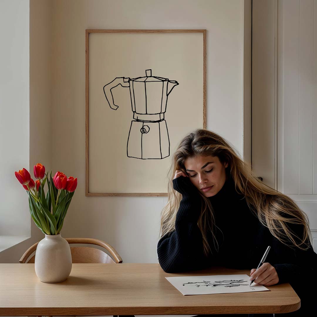 Minimalistische Moka Pot Poster-WallArtistic