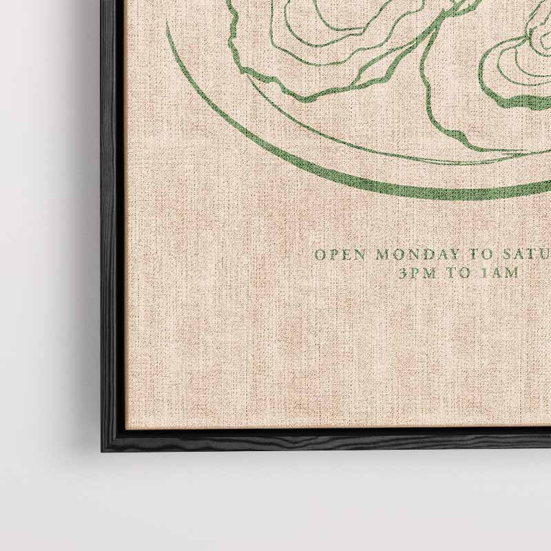 Oyster Club Illustratie Kunstwerk-canvas-dibond-plexiglas-wanddecoratie-WallArtistic