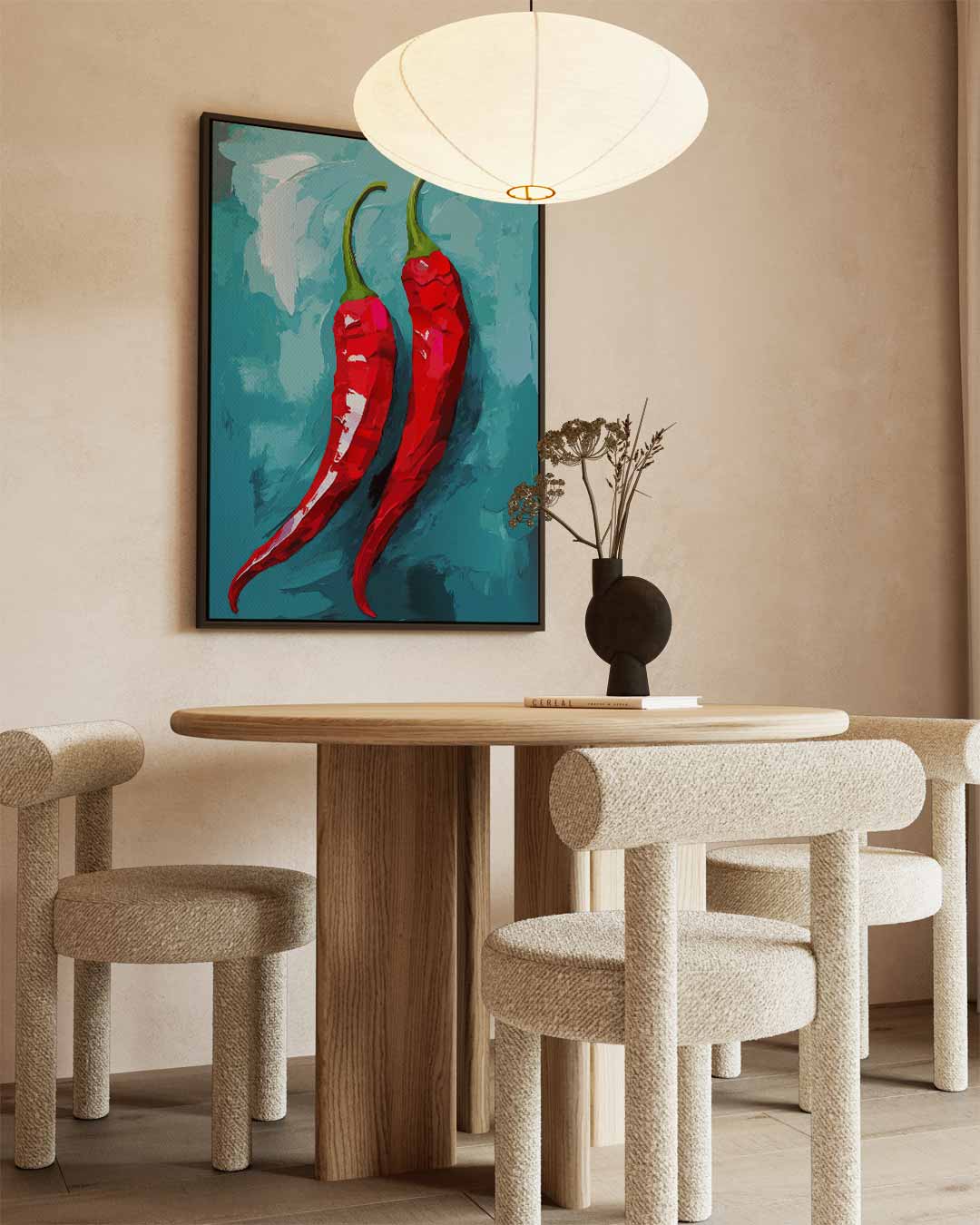 Pittige Peper Duo Kunstwerk-canvas-dibond-plexiglas-wanddecoratie-WallArtistic