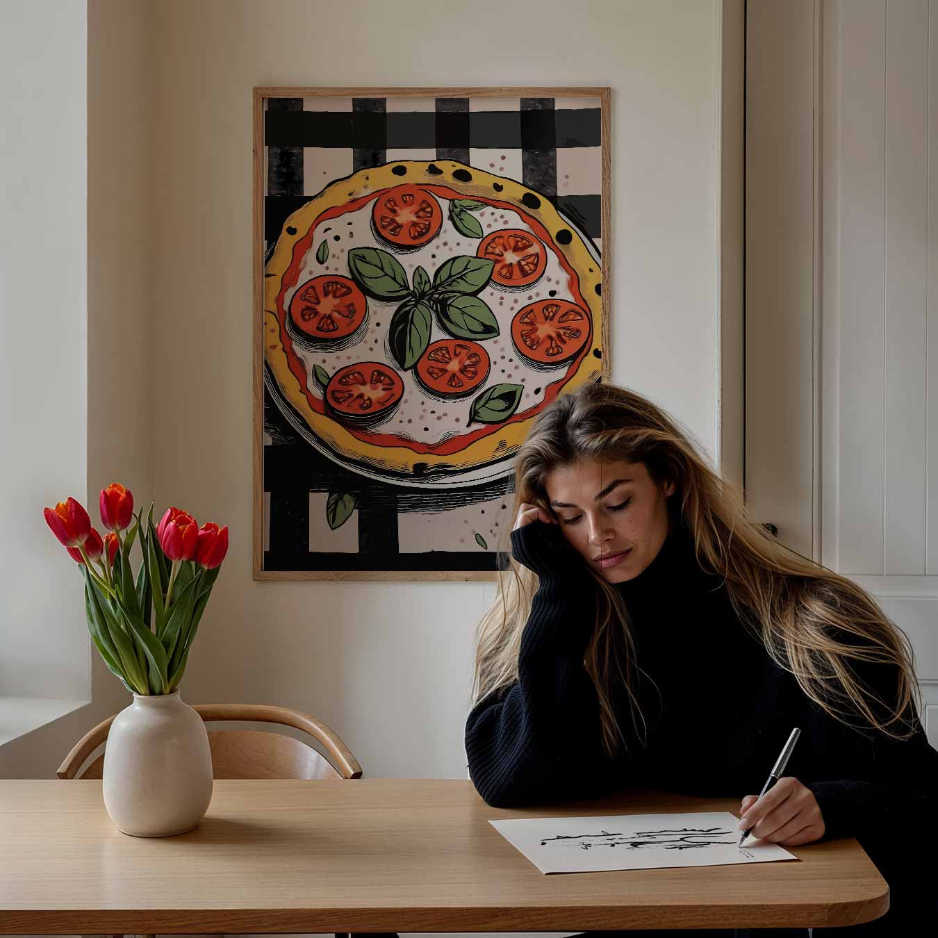 Pizza Illustratie Poster-WallArtistic