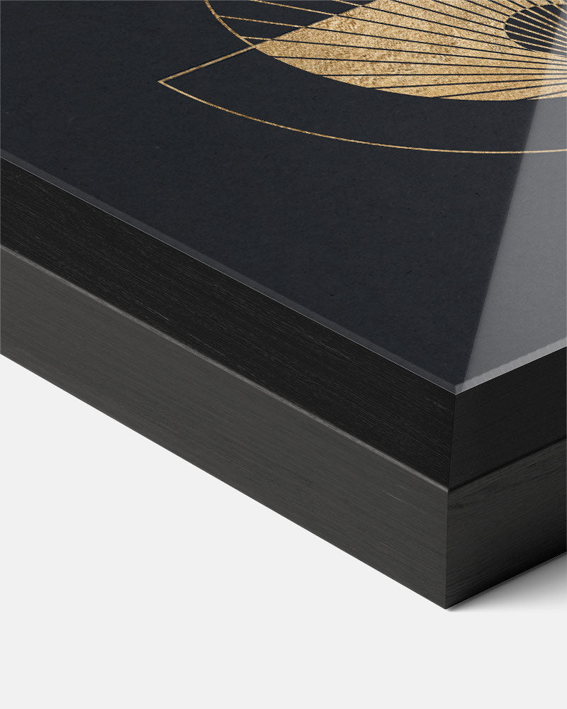 Geometrisch Goud op Zwart Poster-WallArtistic