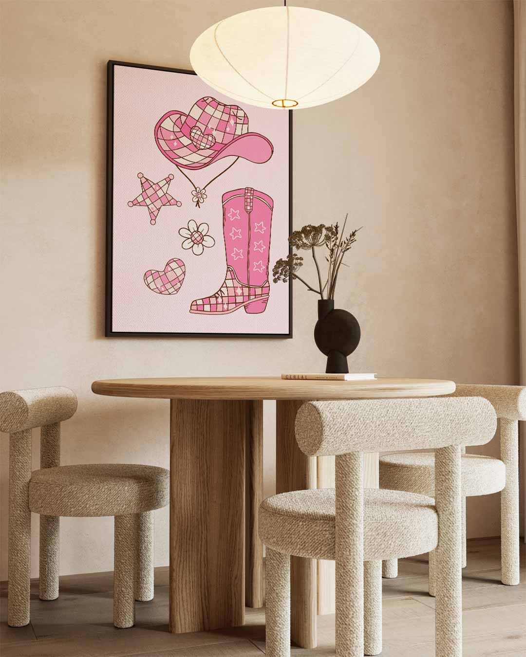 Vrolijke Cowboy Dromen Kunstwerk-canvas-dibond-plexiglas-wanddecoratie-WallArtistic