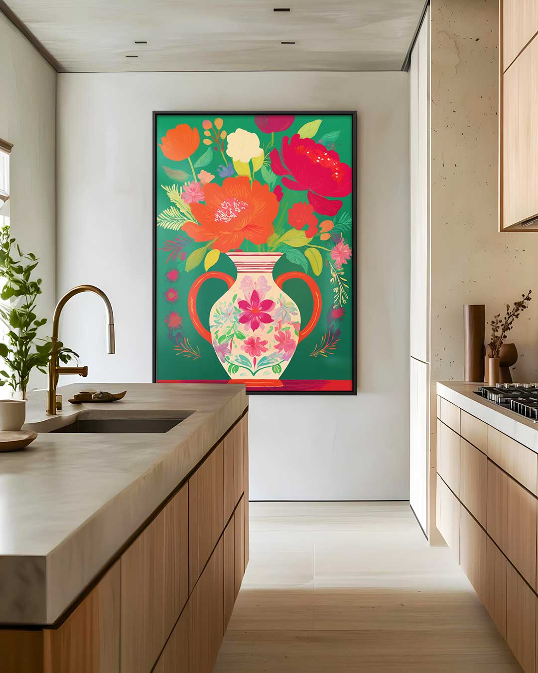 Bloemrijk Binnentuin Kunstwerk-canvas-dibond-plexiglas-wanddecoratie-WallArtistic